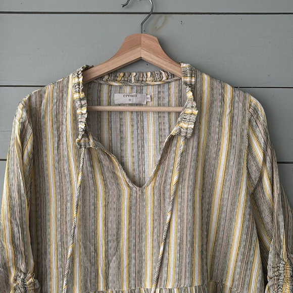 Cream Tassel Striped Dress – Size 40 (US M) - Picture 2 of 7